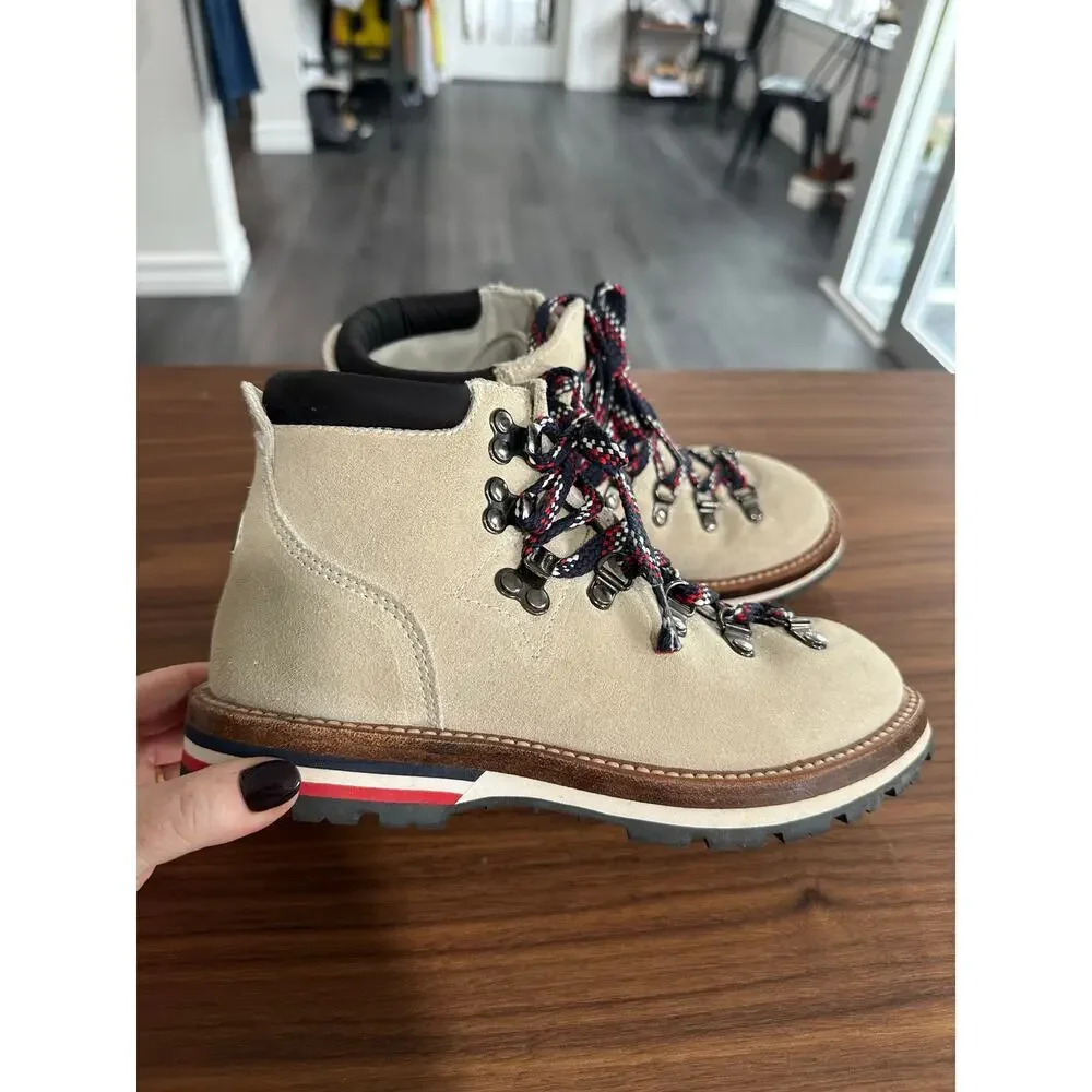 Moncler Blanche Shearling Lined Suede Ankle Boots Size 35(5)